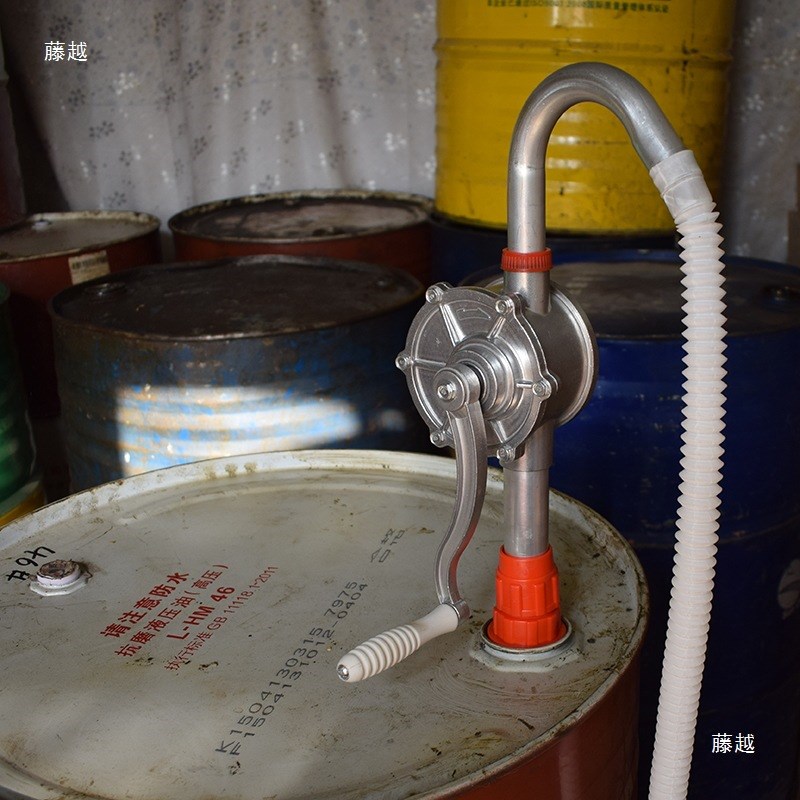 手摇式抽油泵手动油抽子吸油器吸柴油桶加油铝合金泵抽水油