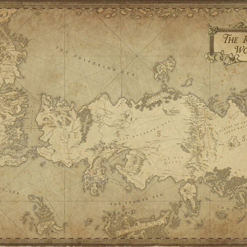 权力的游戏冰与火之歌地图 热门美剧发烧友书房装饰画墙壁挂画