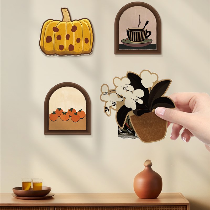 中古风补洞墙贴遮丑装饰瓷砖裂痕遮挡窟窿贴卧室墙面门上防水贴画