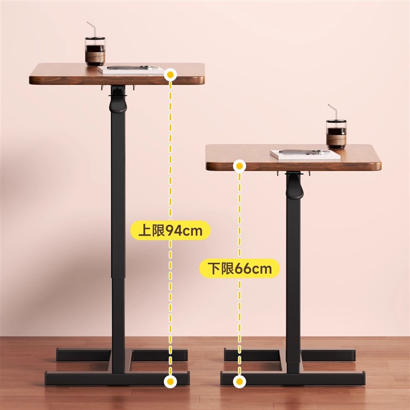 床边桌可折叠升降电脑桌办公桌子长方形学习桌床头写字桌带轮简易