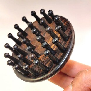 卖檀翁指环按摩梳红檀木黑酸枝紫光檀2钉弧形贴头皮经络头疗