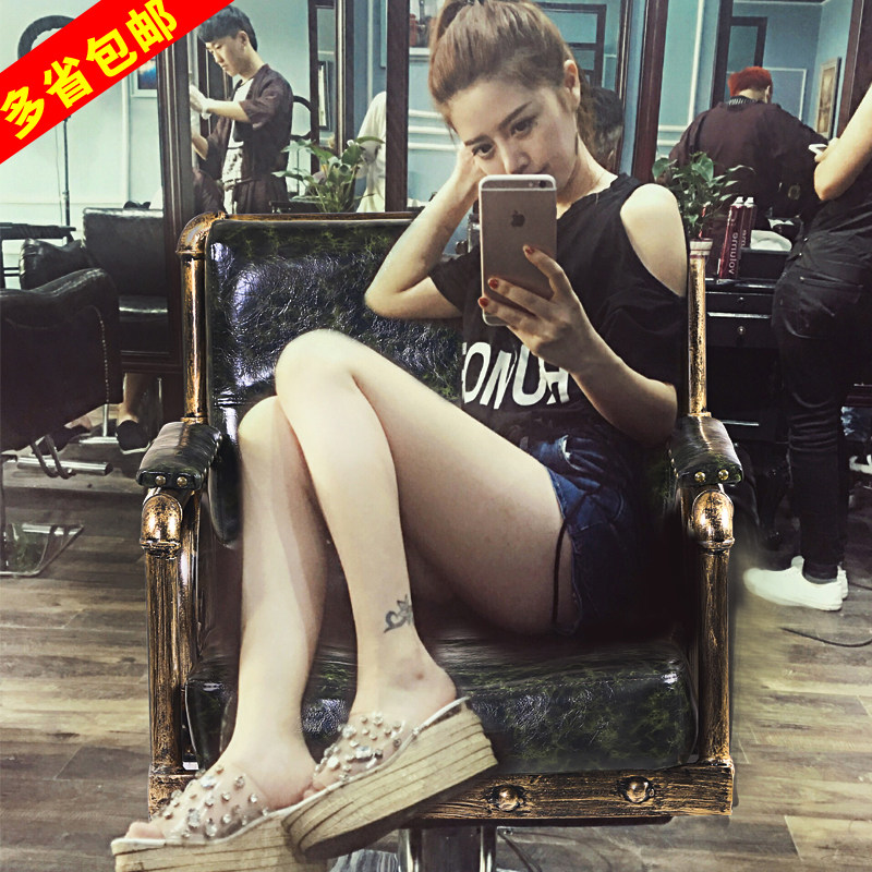 美发椅铁艺理发椅美发店理发店发廊理发椅美发店椅放倒