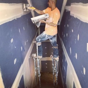 折叠马凳脚手架升降装 修室内行走梯子多功能架子施工程平台凳高跷