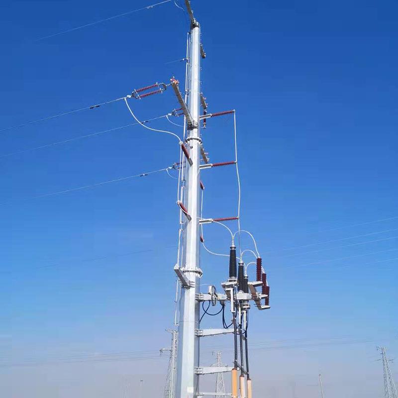 电力钢管杆变电站电站构架电力塔厂家供应电力塔输电钢管塔镀锌