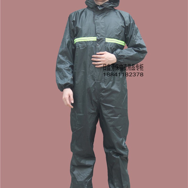 连体防水工作服带帽雨衣摩托车男防油防尘多功能宠物美容喷漆洗车