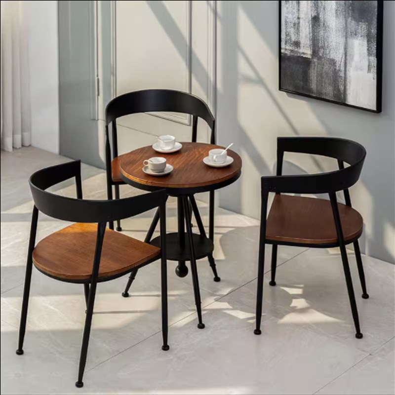 户外铁艺休闲桌椅清吧简约复古酒吧咖啡馆阳台升降实木迷你小圆桌