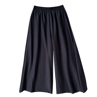 宽松休闲垂感显瘦黑色阔腿裤 遮胯显瘦裙裤 胖mm2夏季 女装 200斤大码