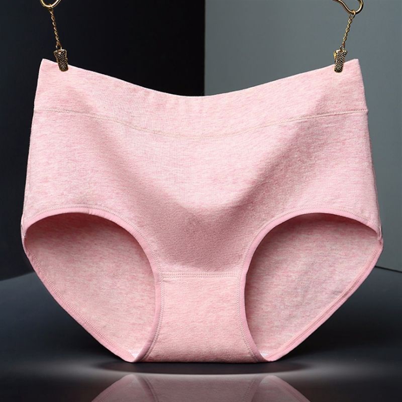 4条装女士彩棉内裤中腰纯棉底裆棉质面料少女大码性感中腰三角裤