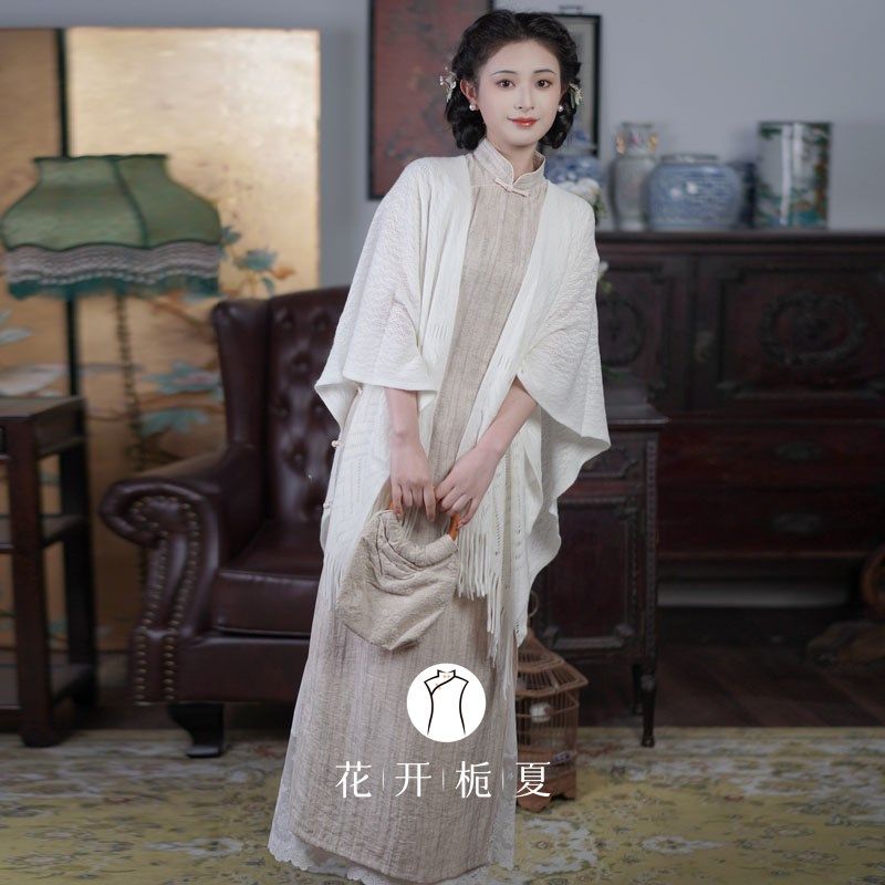 《沉月》新中式改良旗袍斜纹麻文艺日常年轻款少女连衣裙,女装/女士精品,旗袍,淘宝优惠券,粉丝福利购,淘宝优惠卷