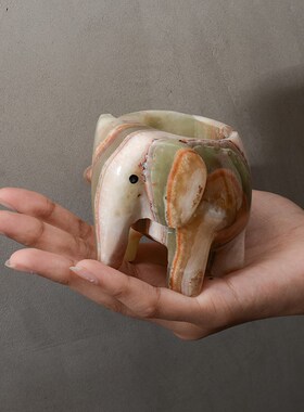 oakliving北欧风天然玉石桌面摆件轻奢复古装饰研磨器水杯香薰