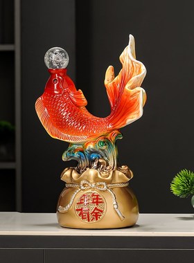年年有余招财家居摆件高档办公室门面前台创意装饰品搬家乔迁礼物