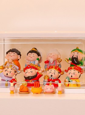 五路财神爷供奉用品桌面装饰品店铺开业过新年各路小神仙摆件全套