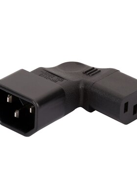 WA-0143 C13转C14左弯电源转换器 品字转换插头90度拐角 电脑通用