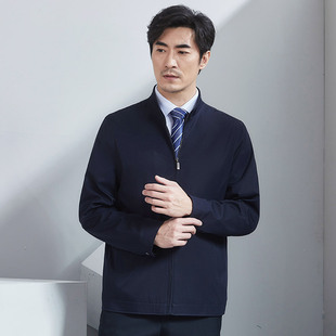 红都男装外套春秋季新款夹克立领拉链成熟稳重茄男士工装衣服