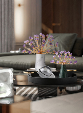 北欧轻奢水晶摆件客厅电视柜酒柜玄关办公室家居装饰品样板房别墅