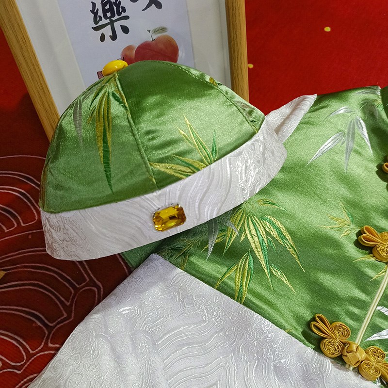 百天宝宝新中式连体服周岁礼服男宝春秋婴儿满月百日宴抓周唐装图片