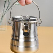 油画洗笔筒洗笔壶不锈钢油壶金属洗笔桶油壶调色防漏带盖子油画颜