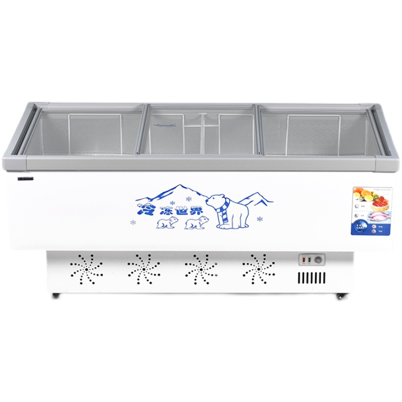 冰柜商用大容量展示柜冷柜岛柜卧式冷藏冷冻柜保鲜雪柜玻璃门冰箱