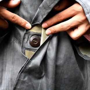 包邮 成人用87老式 劳保连体长褂男女大袍士兵帆布抗洪 雨衣长款 带袖