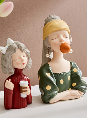 北欧可爱少女心摆件酒柜电视柜桌面装饰客厅卧室家居摆设生日礼物