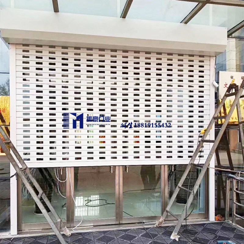 定制阳台防盗卷帘门 电动启卷闸门 铝合金缕空透气冲孔庭院门
