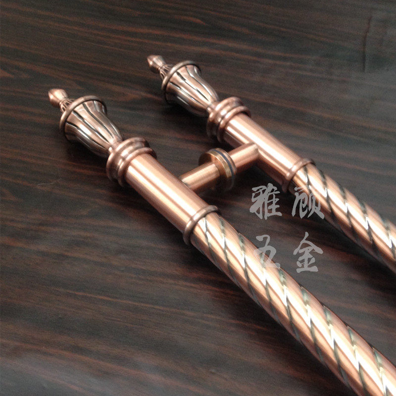 欧式玻璃门拉手 门把手 大门长拉手木门大拉手红铜把手