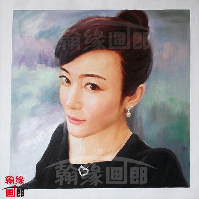 纯手绘油画定制 人物生活照片变肖像油画 写真婚纱照片转写实油画
