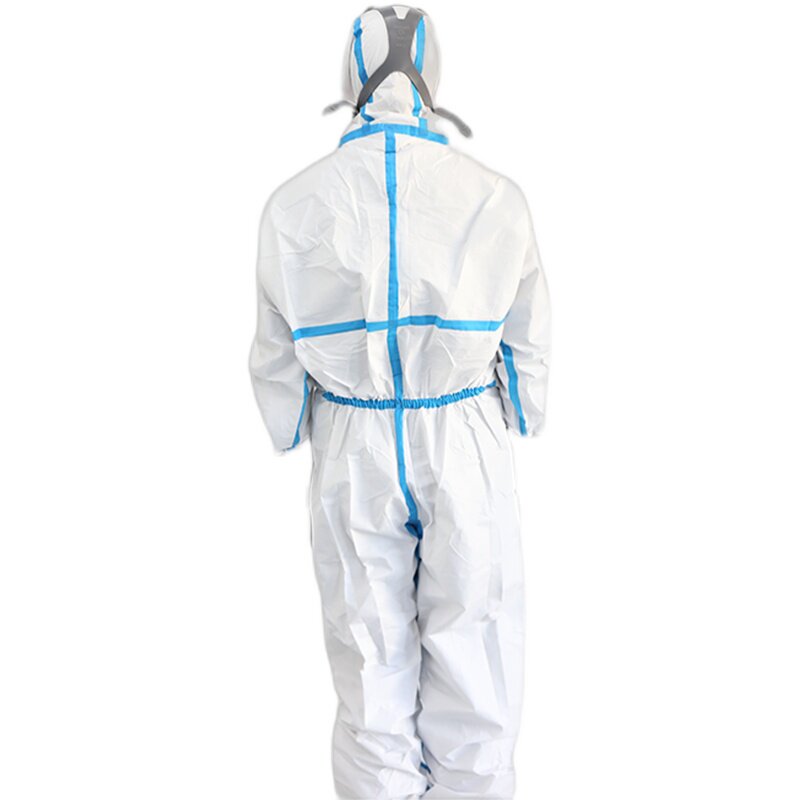 汉盾 HD胶条型 白色带帽连体式限次性工业防护服