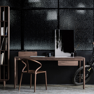 十二时慢有闲书桌实木桃白橡木书房卧室家用工作办公桌子