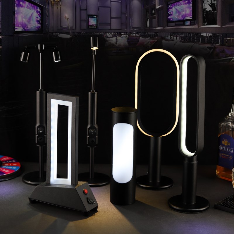 酒吧KTV台灯LED充电桌灯小夜灯创意个性餐厅清吧桌面手摇氛围灯