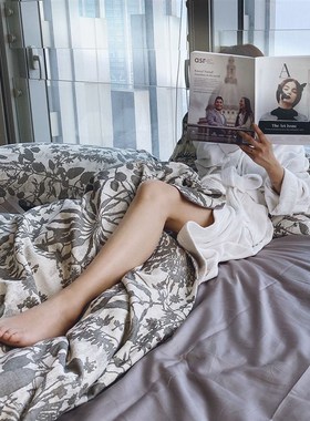 仔普免熨烫复古MASI系列全棉大提花床上四件套纯棉1.51.8被套床单