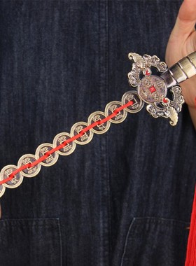 合金铜钱剑挂件 合金 仿铜钱剑摆件