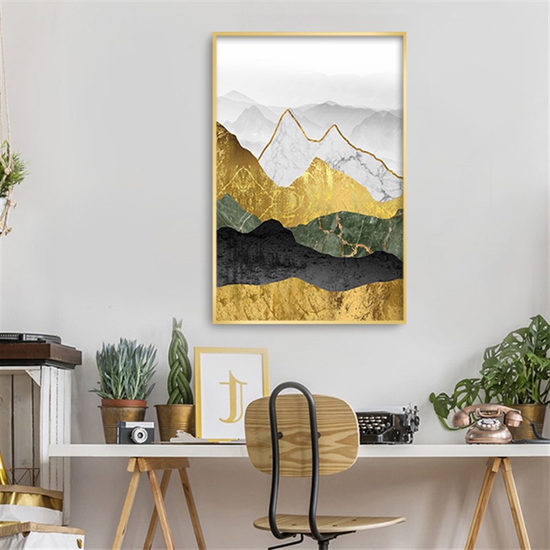北欧装饰画客厅沙发背景墙画卧室挂画玄关壁画大气轻奢餐厅山水画图片