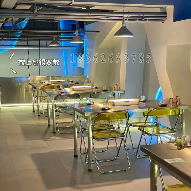 露营烧烤桌不锈钢营地桌椅上排烟烤肉桌无烟烤串桌破旧风不锈钢桌