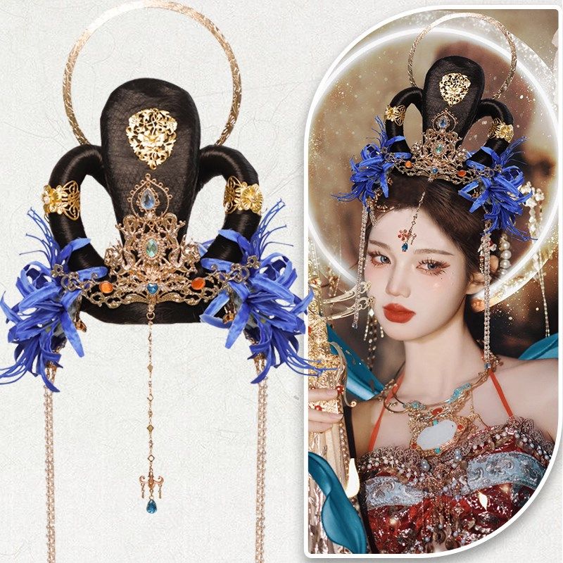 敦煌舞蹈演出假发头饰古装造型发包配饰古风仙女飞天发髻多款百搭,美发护发/假发,演出假发,淘宝优惠券,粉丝福利购,淘宝优惠卷