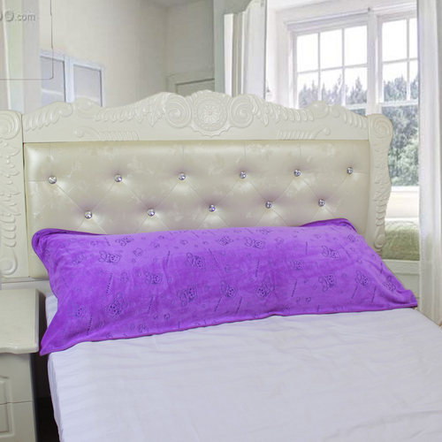 纳米纤维磨绒烫花双人枕巾长枕巾加大超柔55X150cm多彩枕布/床围