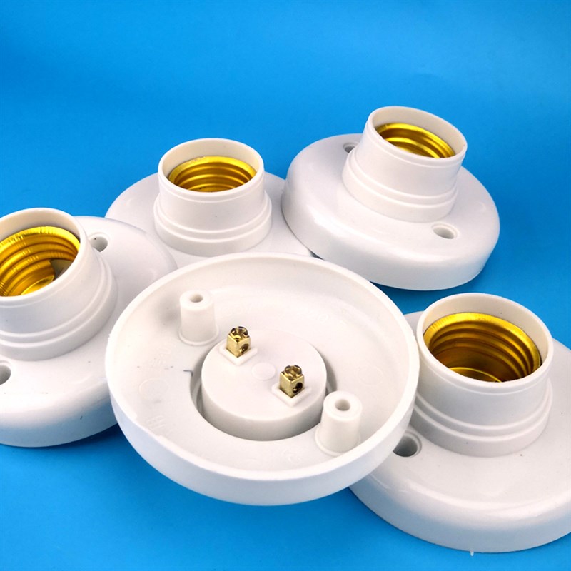 e27螺口灯座LED灯泡螺旋灯头灯口节能灯座吸顶圆型灯底座 E27灯座