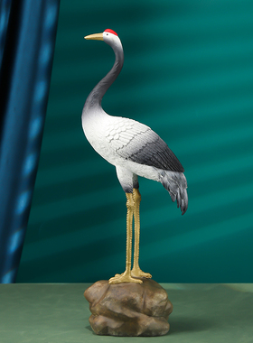 黄铜摆件《鹤寿延年》仙鹤铜工艺品 家居饰品 客厅书房装饰礼品