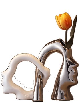 创意抽象陶瓷情侣摆件高档家居客厅玄关北欧轻奢电视柜装饰品摆设