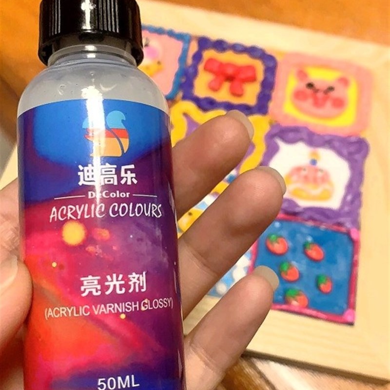 流体熊亮光剂封层提亮快干亮油丙烯颜料可用黏土石膏娃娃石头画用