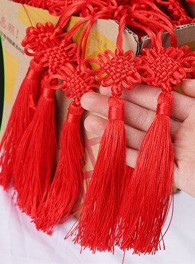 热销中国结红色挂件 diy特色手工平安结灯笼客厅装饰流苏吊坠挂饰