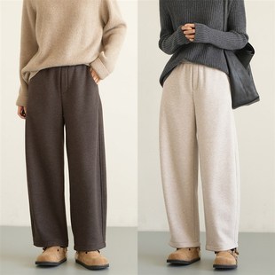 160以内小个子加绒一体绒镰刀裤 厚款 女士弯月裤 阔腿长裤秋冬款