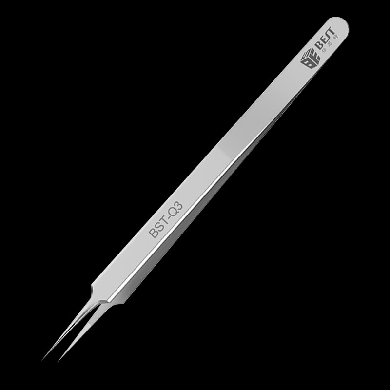 飞线镊子Q3细尖头镊子Q5精密弯头显微镜夹子不锈钢工业用工具维修