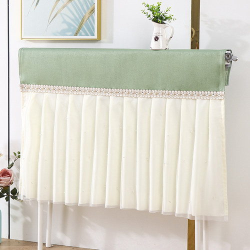 蕾丝暖气片罩防尘罩全包防熏黑墙遮挡装饰帘老式铸铁暖气罩简约