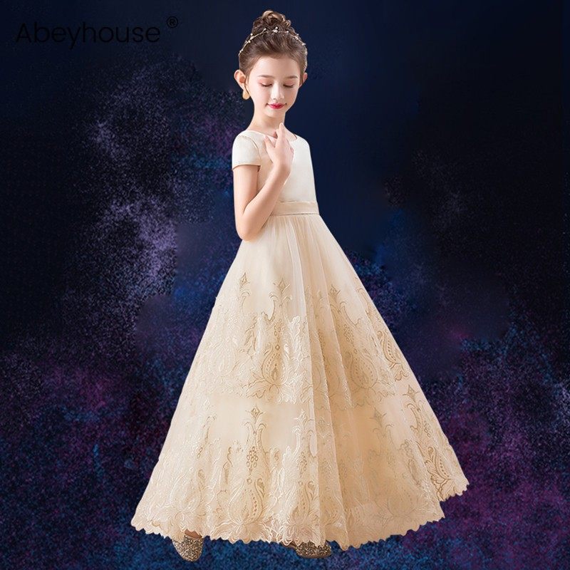 女童钢琴演奏服儿童礼服女模特走秀小女孩公主裙艺考长款晚礼服