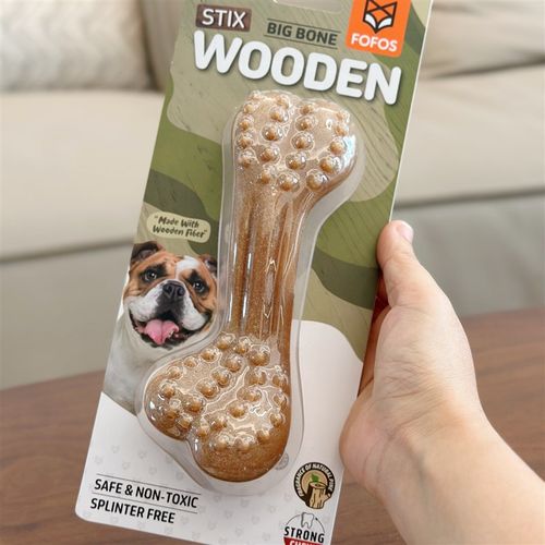 FOFOS两只福狸木塑狗狗玩具磨牙棒磨牙耐咬幼犬洁齿鹿角狗玩具