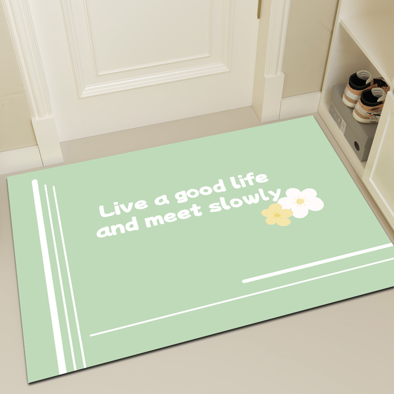 入户门地垫绿色门口进门脚垫pvc皮革门垫可擦洗防滑垫家用地毯