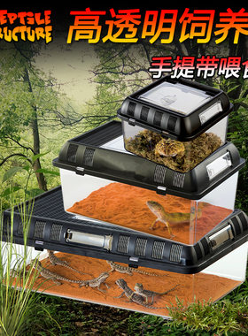 RS爬虫仿生态希守宫瑾蜘蛛蜈蚣蝎子蟒王玩具蜥蜴爬箱透明饲养盒