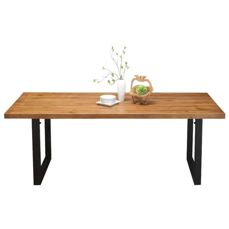 北欧桌椅组合长方形家用饭食堂店奶茶店咖啡厅餐厅实木铁艺餐桌