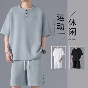 特P35 夏季 新款 港风无影墙大码 2025 套装 华夫格短袖 HQ25370
